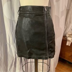 Top Shop Pleather Zip Mini Skirt